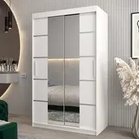 Vevey III Mirrored Wardrobe 2 Sliding Doors - White