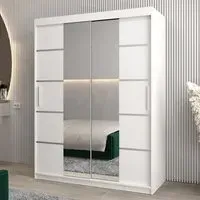 Vevey III Mirrored Wardrobe 2 Sliding Doors - White