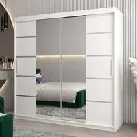 Vevey III Mirrored Wardrobe 2 Sliding Doors - White