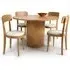 Vevey Round Dining Table with 4 Chairs - Natural Oak