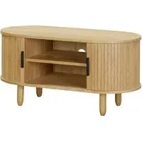 Vevey TV Stand with 2 Sliding Doors - Oak