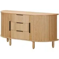 Vevey Wooden Sideboard with 2 Doors 3 Drawers - Oak