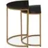 Viano Half Moon Nest of 2 Tables - Black, Marble