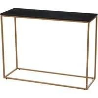Viano Rectangular Console Table - Black, Marble