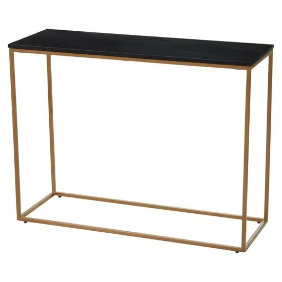 Viano Rectangular Console Table - Black, Marble