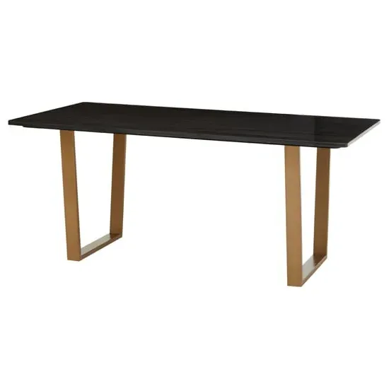Viano Rectangular Dining Table - Black, Marble