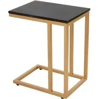 Viano Rectangular Side Table - Black, Marble
