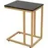 Viano Rectangular Side Table - Black, Marble