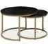 Viano Round Nest of 2 Tables - Black, Marble