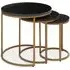 Viano Round Nest of 3 Tables - Black, Marble