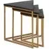 Viano Triangular Nest of 3 Tables - Black, Marble