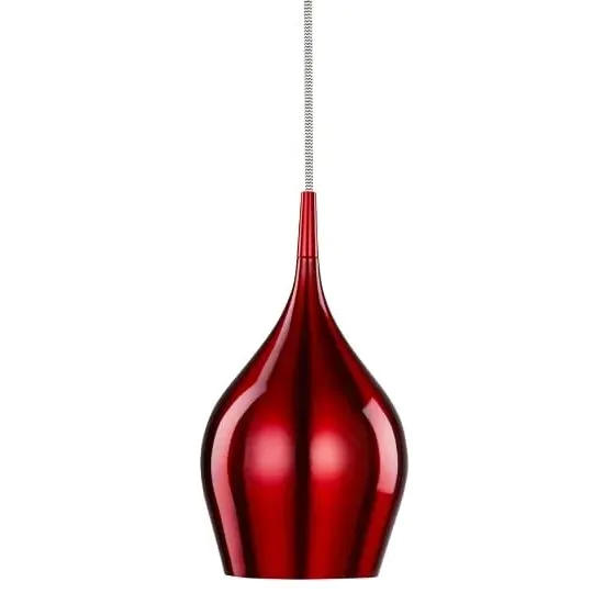 Vibrant Bell Pendant Light - Wine Red, Aluminium