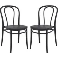 Victor Dining Chairs In Pair - Black, Polypropylene