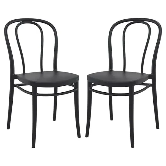 Victor Dining Chairs In Pair - Black, Polypropylene image