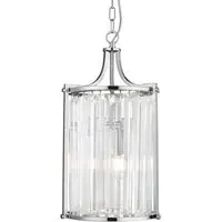 Victoria 2 Light Crystal Pendant Light - Clear, Chrome