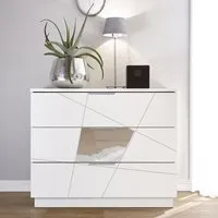 Victoria 3-Drawer Chest - Matt White, FSC Certified Wood alternate view