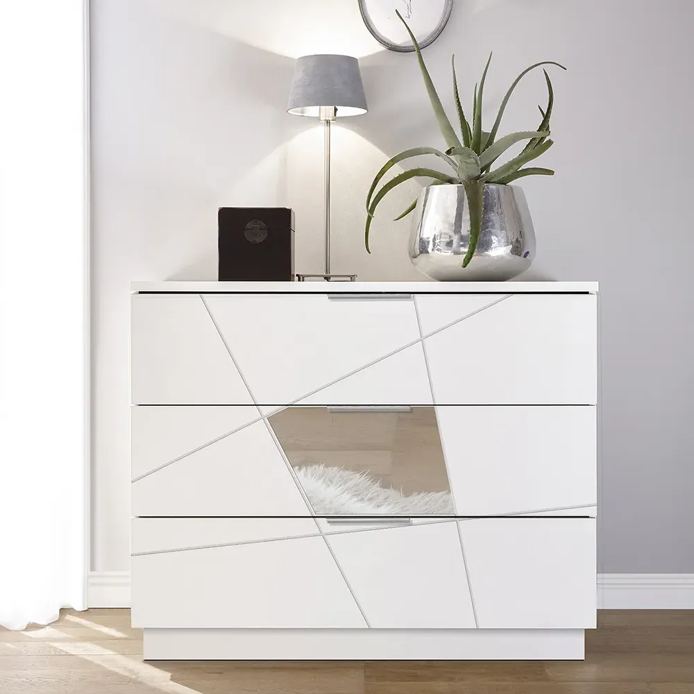 Victoria 3-Drawer Chest - Matt White, FSC Certified Wood product