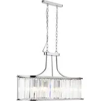 Victoria 5 Light Crystal Oval Pendant Light - Chrome