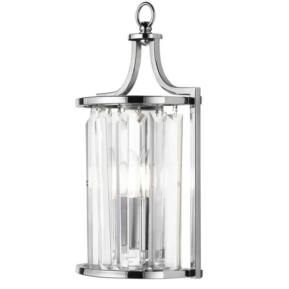 Victoria Clear Crystal Wall Light - Chrome image