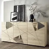 Victoria Mirrored Sideboard with 3 Doors - Sonoma Oak