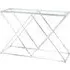 Victoria Rectangular Console Table - Clear, Stainless Steel