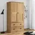 Vidor 2 Door Wardrobe with Drawers - Brown, Pine Wood