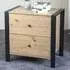 Vidor Bedside Cabinet with 2 Drawers - Oak, Black