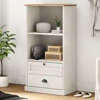 Vidor Bookcase with 2 Drawers - White Brown, Solid Pine alternate view