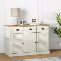 Vidor Sideboard with 3 Doors & 3 Drawers - White, Pine alternate view