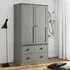 Vidor Wardrobe with Storage - Grey Brown, Pine Wood
