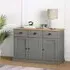 Vidor Wooden Sideboard with 3 Doors 3 Drawers - Grey Brown, Pine