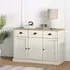 Vidor Wooden Sideboard with 3 Doors 3 Drawers - White, Pine