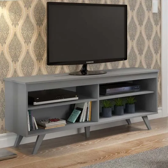 Viejo TV Stand with 4 Shelves - Grey image