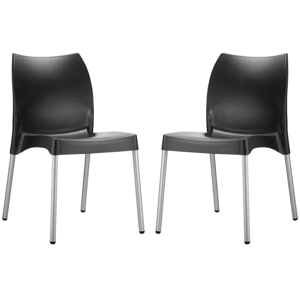 Vienna Dining Chairs In Pair - Black, Polypropylene image