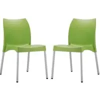 Vienna Dining Chairs In Pair - Mint Green, Polypropylene