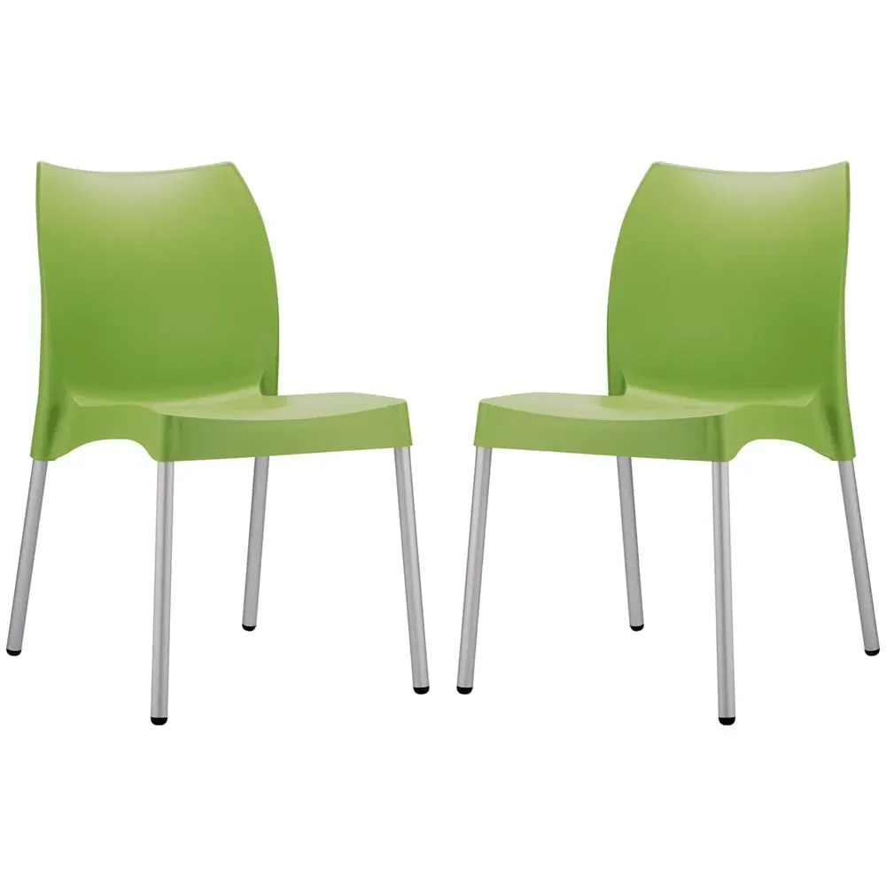 Vienna Dining Chairs In Pair - Mint Green, Polypropylene