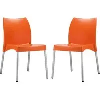 Vienna Dining Chairs In Pair - Orange, Polypropylene