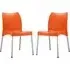 Vienna Dining Chairs In Pair - Orange, Polypropylene