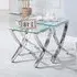 Vienna Nest of 2 Tables with Angular Chrome Legs - Clear