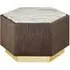 Vigap Hexagonal Side Table - White Marble, Dark Oak