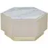 Vigap Hexagonal Side Table - White Marble, White Oak