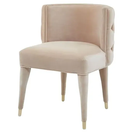 Vigap Upholstered Bedroom Chair - Beige, Velvet image