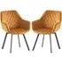 Viha Swivel Dining Chairs In Pair - Gold, Velvet