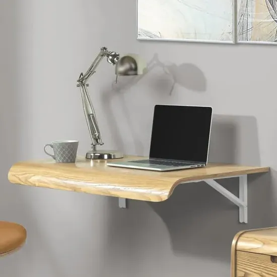 Vikena Drop Down Computer Desk - Oak image