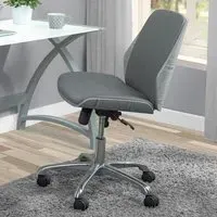 Vikena Office Chair with Tilt Mechanism - Grey, Faux Leather