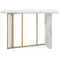 Vilest Console Table - White Marble Effect, Metal
