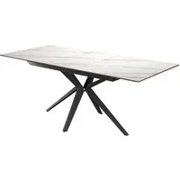 Villanova Extendable Dining Table - White, Ceramic