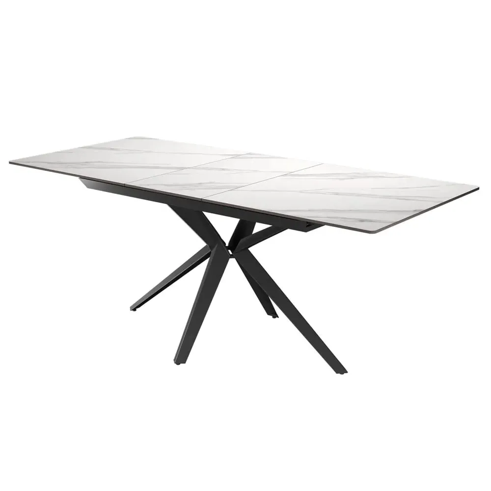 Villanova Extendable Dining Table - White, Ceramic