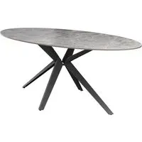 Villanova Oval Dining Table - Grey, Ceramic