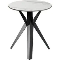Villanova Side Table - White, Ceramic